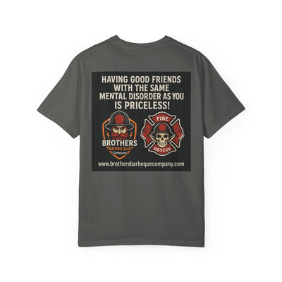 Brotherhood BBQ Humor T-Shirt, Unisex Casual Tee, Firefighter Appreciation, Friendship Gift, BBQ Lovers Shirt, Unique Graphic Tee