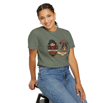 Brotherhood BBQ Humor T-Shirt, Unisex Casual Tee, Firefighter Appreciation, Friendship Gift, BBQ Lovers Shirt, Unique Graphic Tee