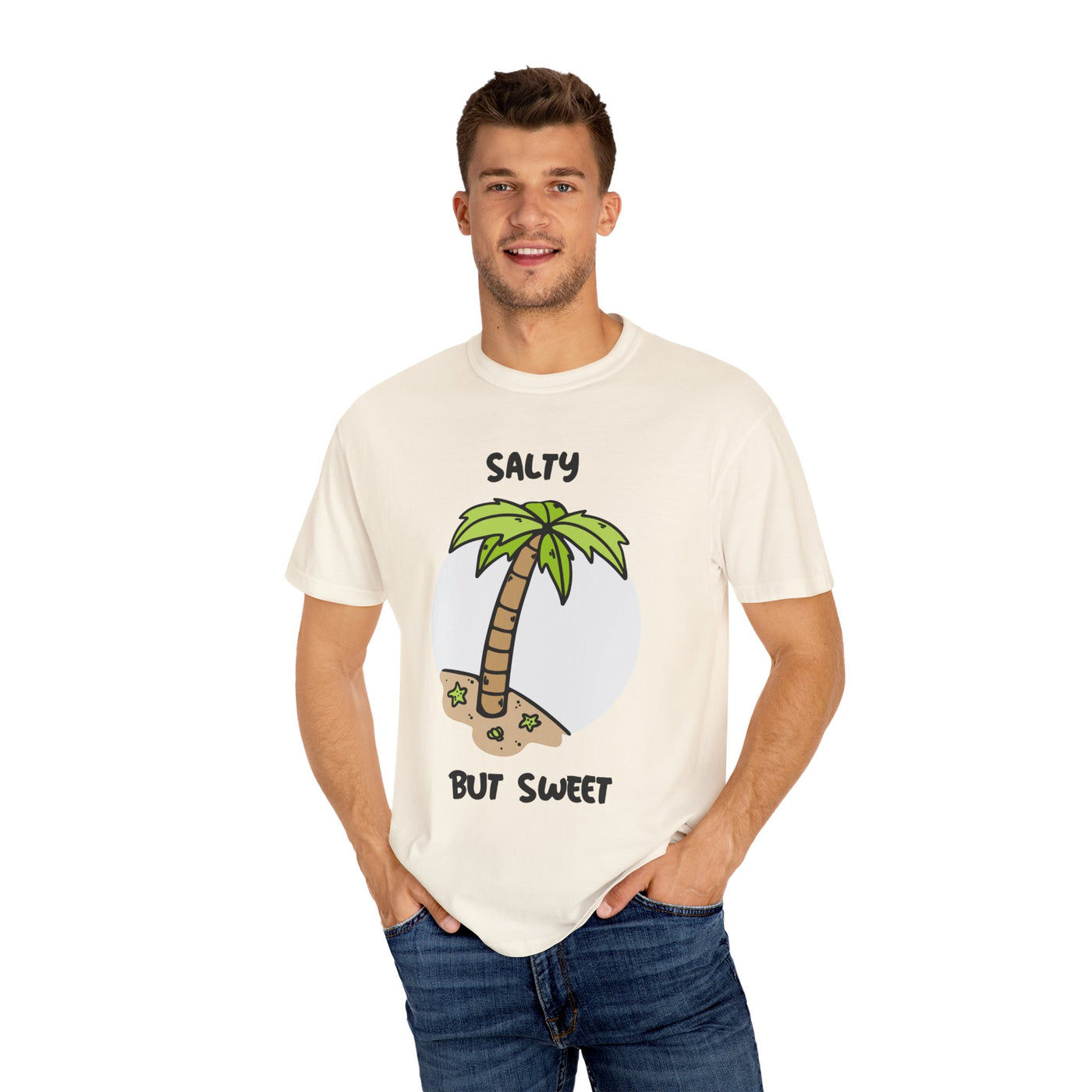 Salty But Sweet T-Shirt, Unisex Garment-Dyed Tee for Beach Lovers, Casual Summer Wear, Gift for Vacation, Ocean Vibes