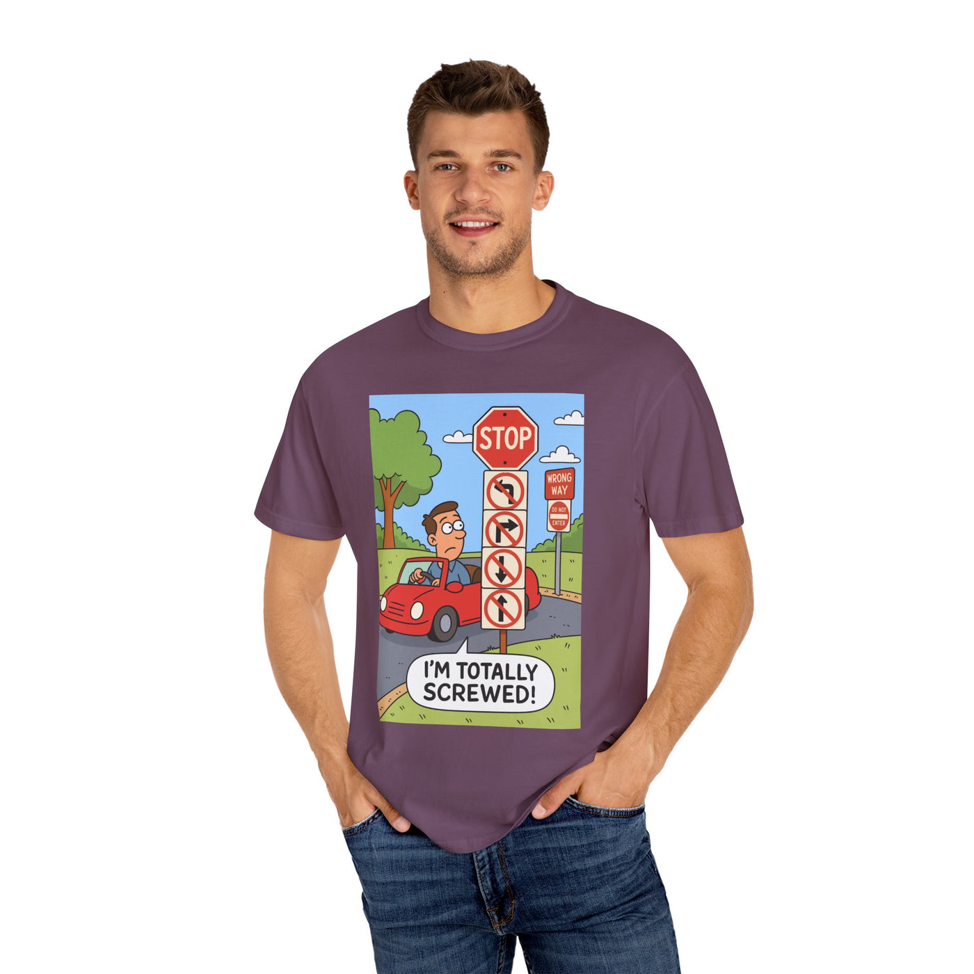 Funny Unisex T-shirt - I'm Totally Screwed, Humorous Tee, Gift for Drivers, Comical Car Shirt, Everyday Wear, Road Trip Apparel