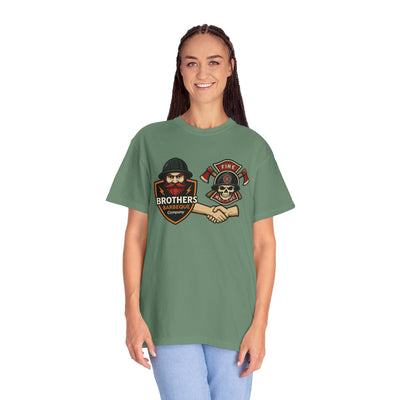 Brotherhood BBQ Humor T-Shirt, Unisex Casual Tee, Firefighter Appreciation, Friendship Gift, BBQ Lovers Shirt, Unique Graphic Tee