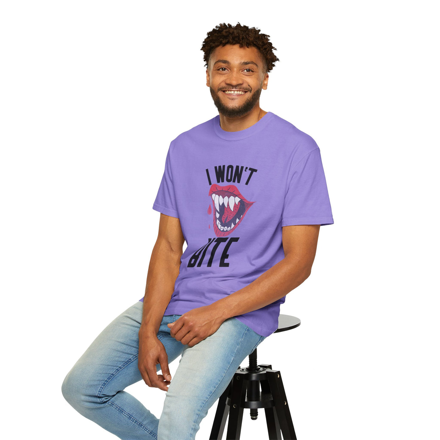 Fun Unisex 'I Won't Bite' T-Shirt for Halloween, Casual Wear, Graphic Tee, Gift for Friends, Statement Shirt