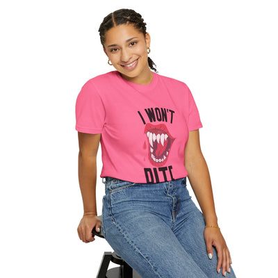 Fun Unisex 'I Won't Bite' T-Shirt for Halloween, Casual Wear, Graphic Tee, Gift for Friends, Statement Shirt