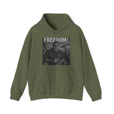 Freedom & Barbeque Unisex Heavy Blend™ Hooded Sweatshirt, Cozy Pullover, Gift for BBQ Lovers, Casual Wear, Freedom Theme, Outdoor Events