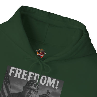 Freedom & Barbeque Unisex Heavy Blend™ Hooded Sweatshirt, Cozy Pullover, Gift for BBQ Lovers, Casual Wear, Freedom Theme, Outdoor Events