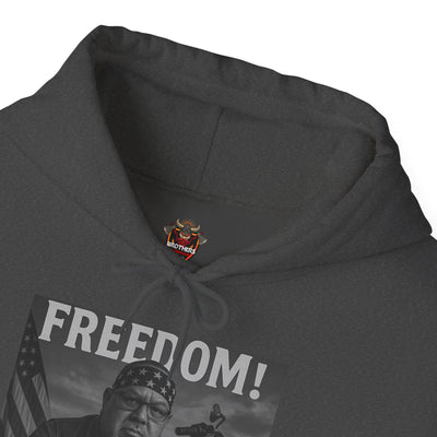 Freedom & Barbeque Unisex Heavy Blend™ Hooded Sweatshirt, Cozy Pullover, Gift for BBQ Lovers, Casual Wear, Freedom Theme, Outdoor Events