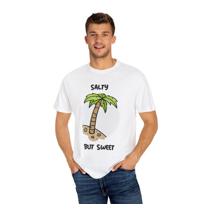 Salty But Sweet T-Shirt, Unisex Garment-Dyed Tee for Beach Lovers, Casual Summer Wear, Gift for Vacation, Ocean Vibes