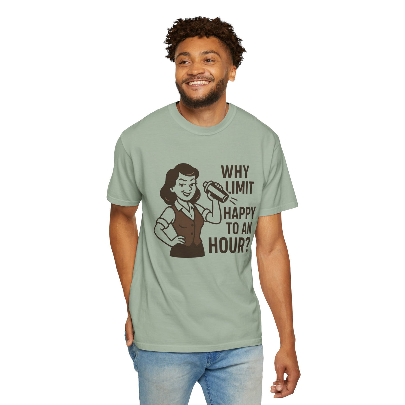Why limit happy hour to an hour t-shirt, Chic Humor T-Shirt, Funny Shirt, Gift for Her, Casual Wear, Unisex Tee, Celebration Apparel