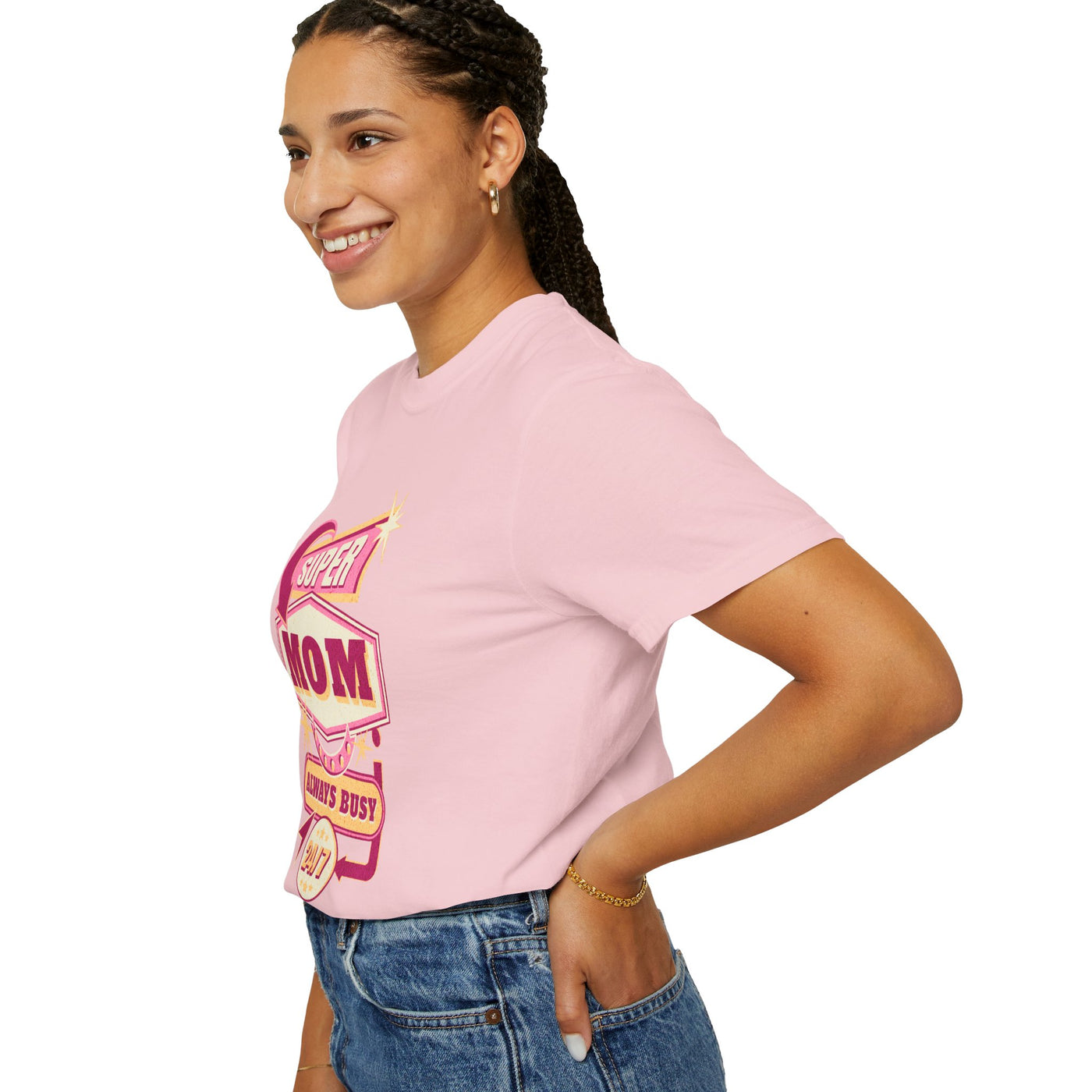 Super Mom Garment-Dyed T-Shirt, Mother's Day Gift, Funny Mom Tee, Busy Mom Apparel, Casual T-Shirt for Moms