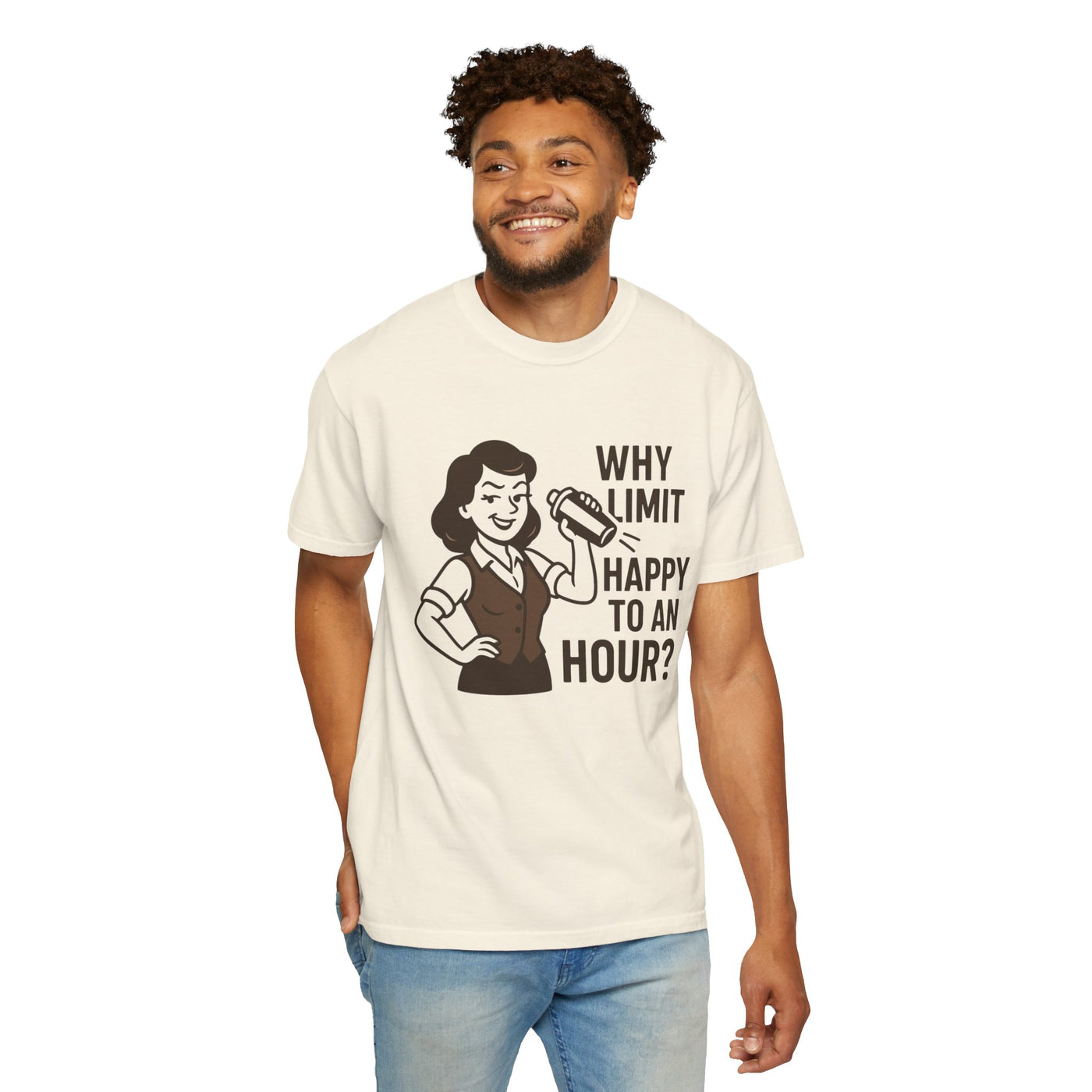 Why limit happy hour to an hour t-shirt, Chic Humor T-Shirt, Funny Shirt, Gift for Her, Casual Wear, Unisex Tee, Celebration Apparel