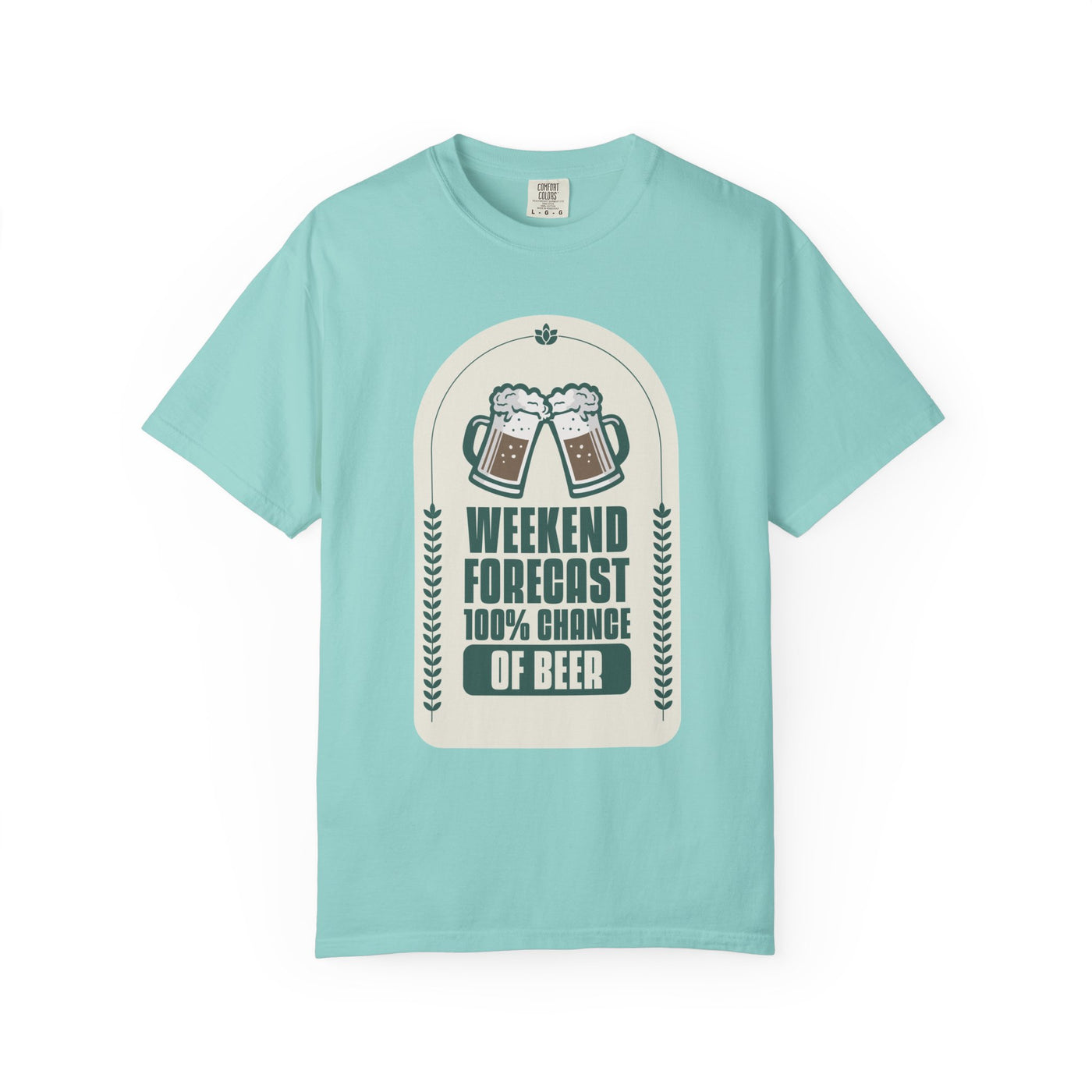 Weekend Forecast Beer T-Shirt | Unisex Garment-Dyed Tee for Beer Lovers, Perfect for Parties, Birthdays, and Casual Wear