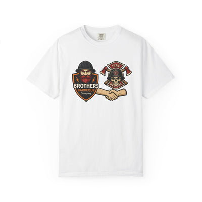 Brotherhood BBQ Humor T-Shirt, Unisex Casual Tee, Firefighter Appreciation, Friendship Gift, BBQ Lovers Shirt, Unique Graphic Tee