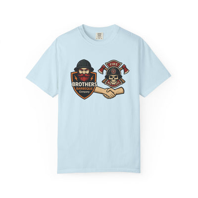 Brotherhood BBQ Humor T-Shirt, Unisex Casual Tee, Firefighter Appreciation, Friendship Gift, BBQ Lovers Shirt, Unique Graphic Tee