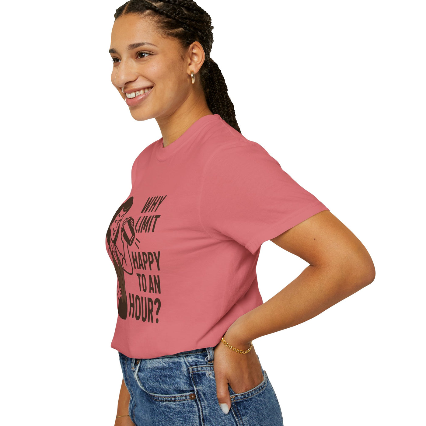 Why limit happy hour to an hour t-shirt, Chic Humor T-Shirt, Funny Shirt, Gift for Her, Casual Wear, Unisex Tee, Celebration Apparel
