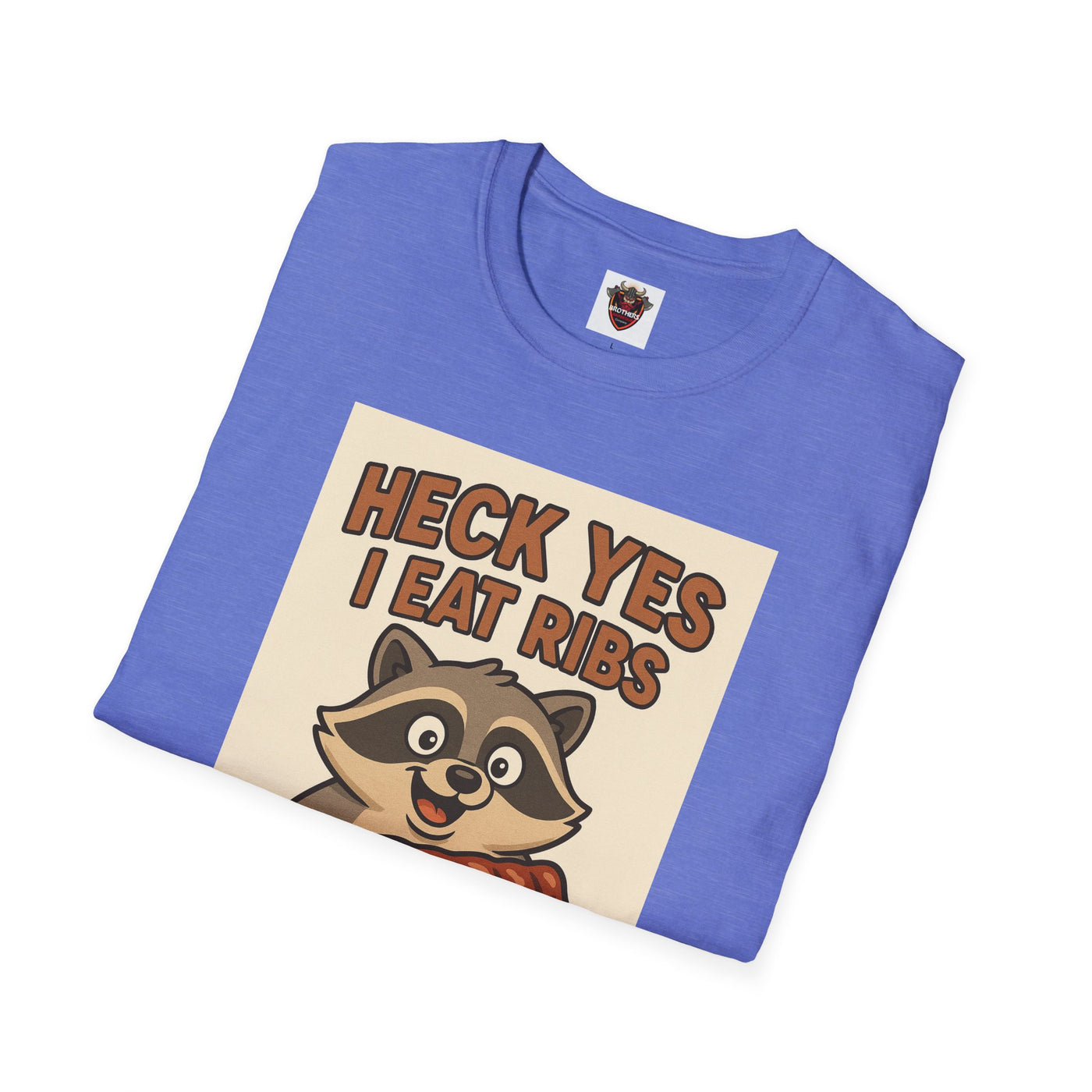 Heck Yes I Eat Ribs Unisex T-Shirt, Funny BBQ Shirt, Gift for Food Lovers, Raccoon Graphic Tee, Summer BBQ Attire