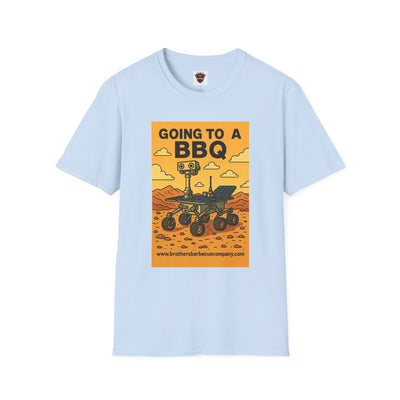 BBQ Rover Unisex Softstyle T-Shirt | Fun BBQ Shirt, Space Enthusiast Gift, Summer Picnic Wear, Mars Rover Shirt, Unique Graphic Tee