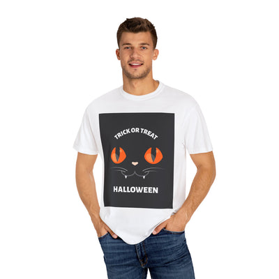 Halloween Cat T-Shirt, Unisex Trick or Treat Tee, Spooky Season Apparel, Cute Halloween Gift, Fall Festival Shirt, Cat Lover T-Shirt