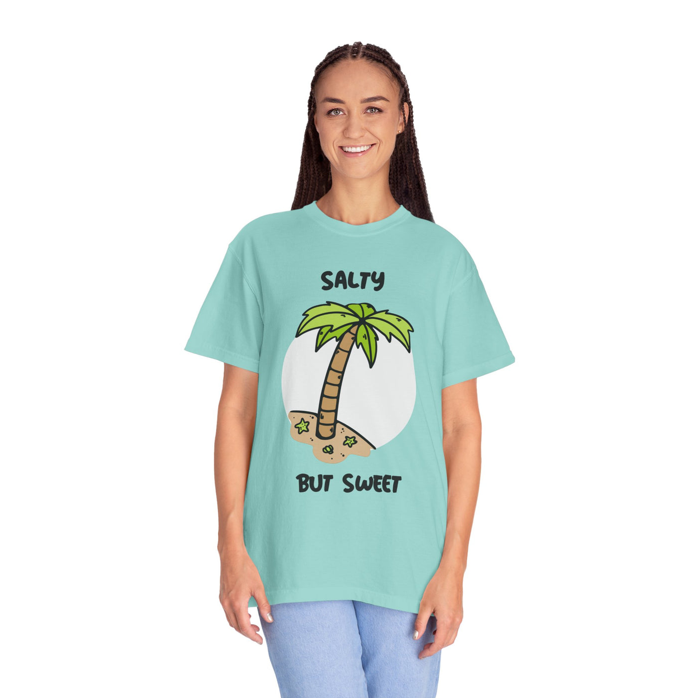 Salty But Sweet T-Shirt, Unisex Garment-Dyed Tee for Beach Lovers, Casual Summer Wear, Gift for Vacation, Ocean Vibes