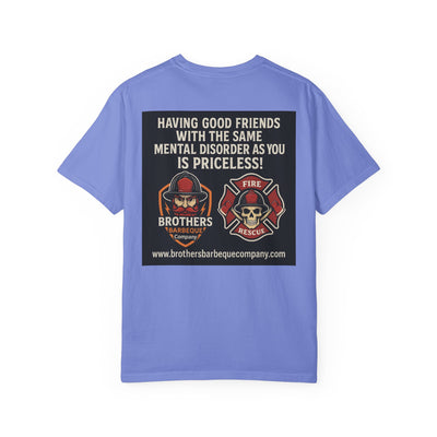 Brotherhood BBQ Humor T-Shirt, Unisex Casual Tee, Firefighter Appreciation, Friendship Gift, BBQ Lovers Shirt, Unique Graphic Tee