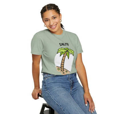 Salty But Sweet T-Shirt, Unisex Garment-Dyed Tee for Beach Lovers, Casual Summer Wear, Gift for Vacation, Ocean Vibes
