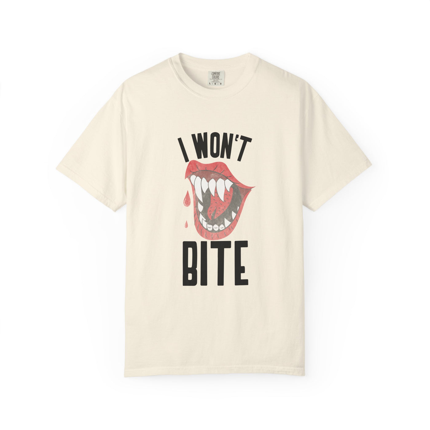 Fun Unisex 'I Won't Bite' T-Shirt for Halloween, Casual Wear, Graphic Tee, Gift for Friends, Statement Shirt