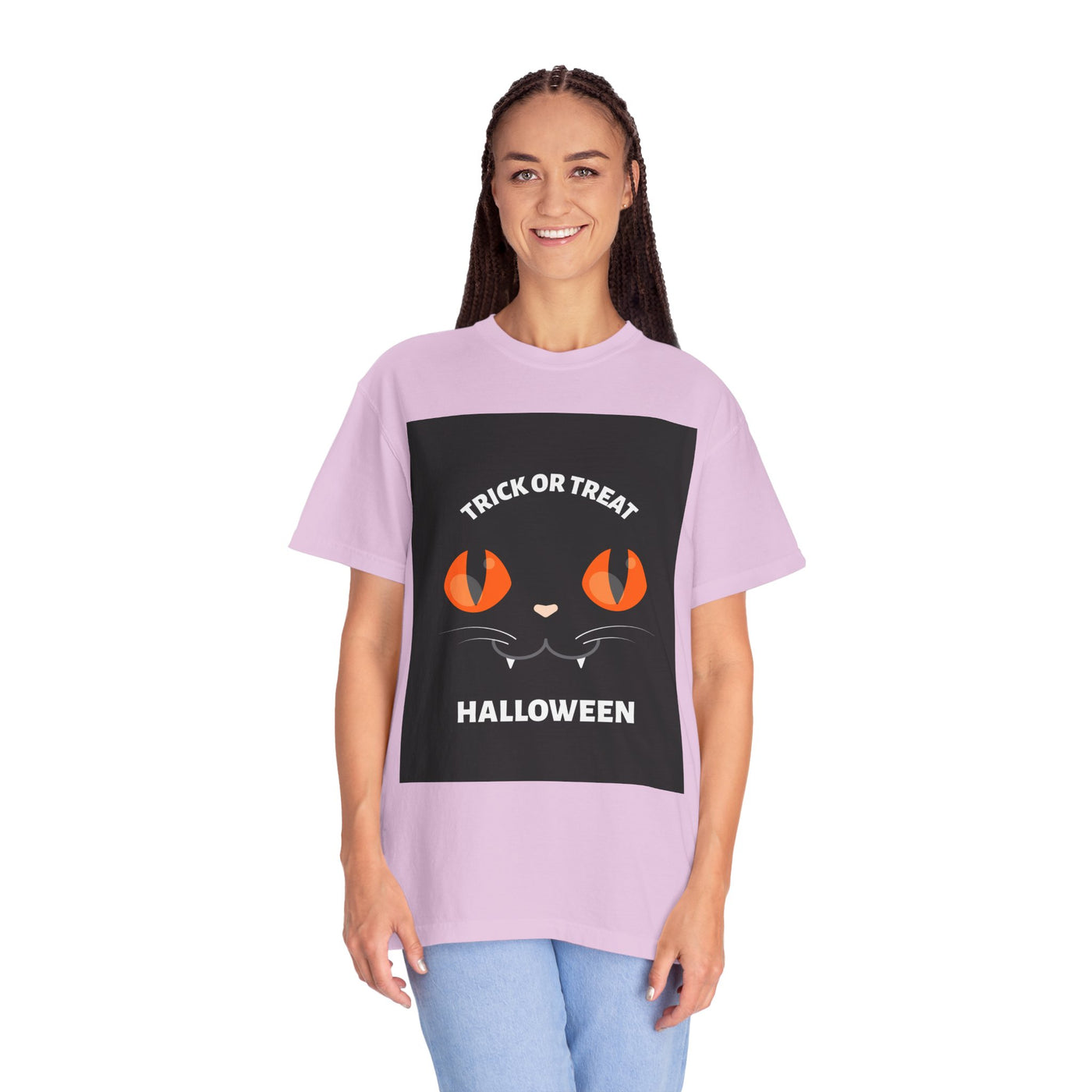Halloween Cat T-Shirt, Unisex Trick or Treat Tee, Spooky Season Apparel, Cute Halloween Gift, Fall Festival Shirt, Cat Lover T-Shirt