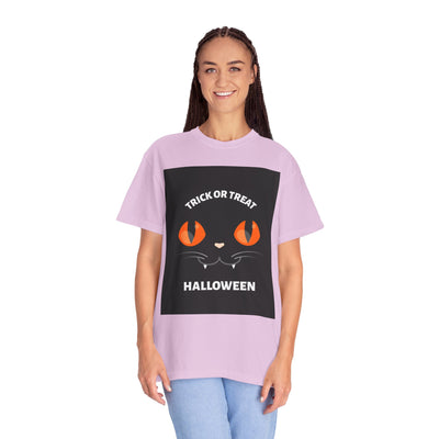Halloween Cat T-Shirt, Unisex Trick or Treat Tee, Spooky Season Apparel, Cute Halloween Gift, Fall Festival Shirt, Cat Lover T-Shirt