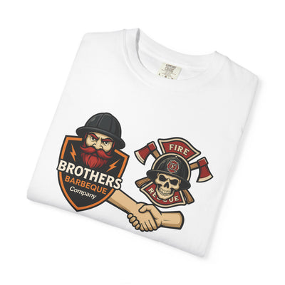 Brotherhood BBQ Humor T-Shirt, Unisex Casual Tee, Firefighter Appreciation, Friendship Gift, BBQ Lovers Shirt, Unique Graphic Tee