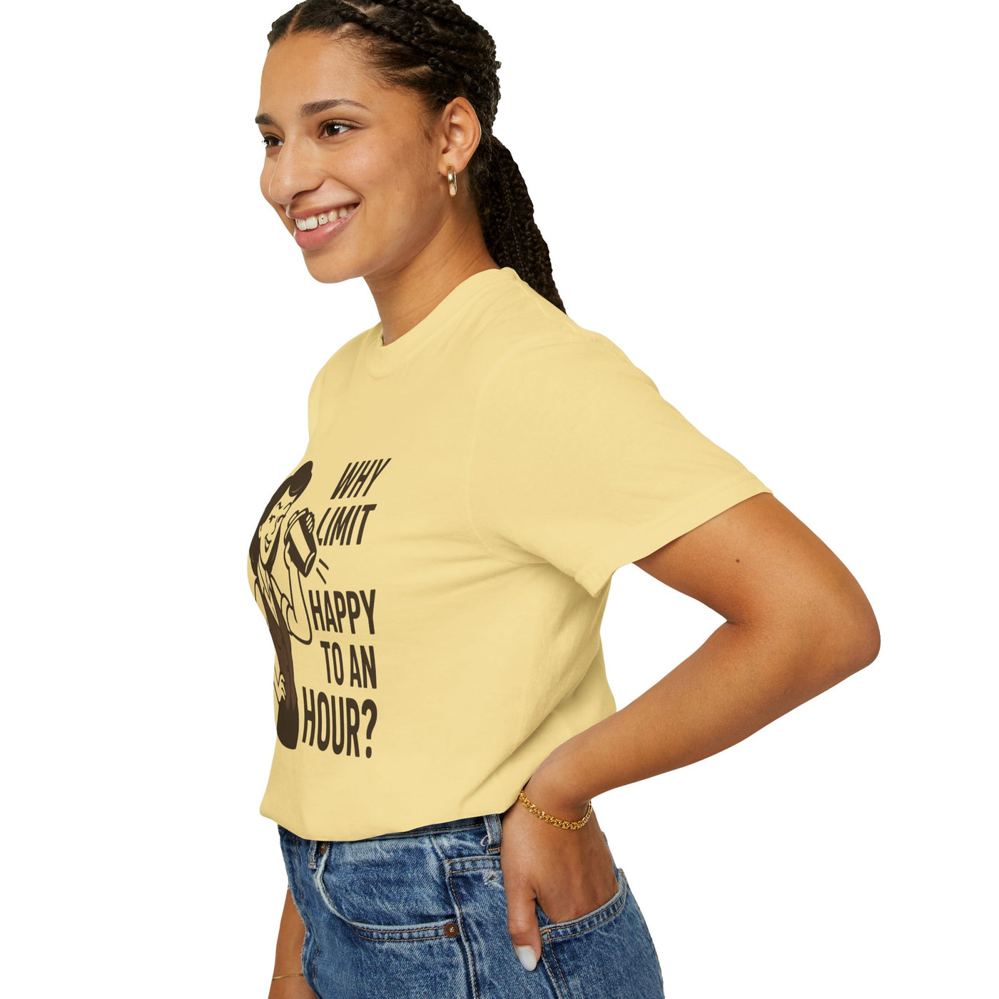 Why limit happy hour to an hour t-shirt, Chic Humor T-Shirt, Funny Shirt, Gift for Her, Casual Wear, Unisex Tee, Celebration Apparel
