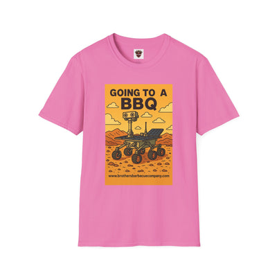 BBQ Rover Unisex Softstyle T-Shirt | Fun BBQ Shirt, Space Enthusiast Gift, Summer Picnic Wear, Mars Rover Shirt, Unique Graphic Tee