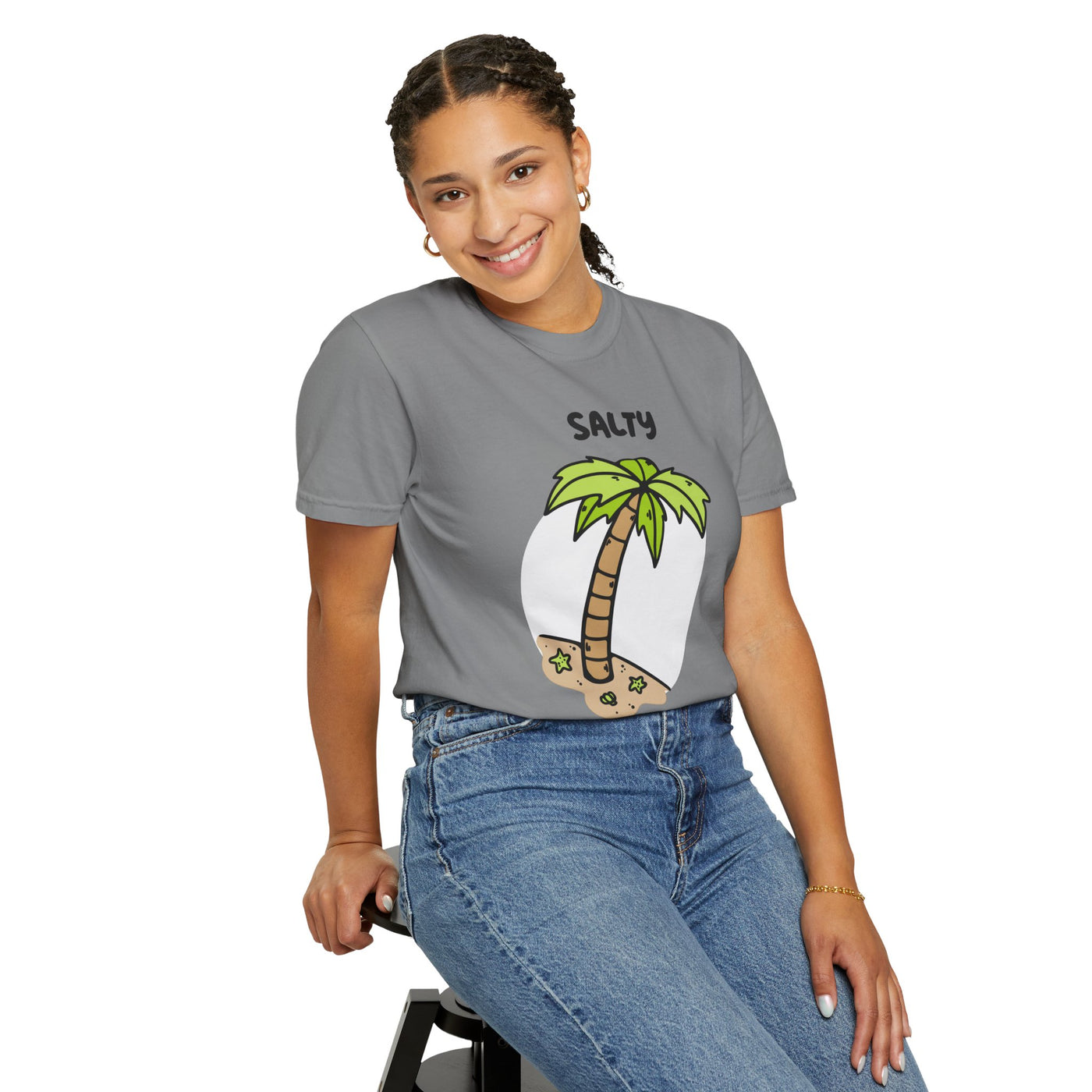 Salty But Sweet T-Shirt, Unisex Garment-Dyed Tee for Beach Lovers, Casual Summer Wear, Gift for Vacation, Ocean Vibes