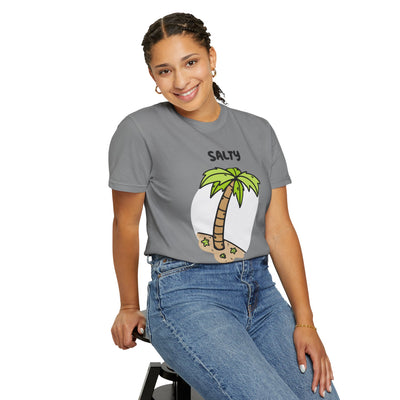 Salty But Sweet T-Shirt, Unisex Garment-Dyed Tee for Beach Lovers, Casual Summer Wear, Gift for Vacation, Ocean Vibes
