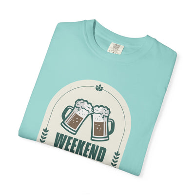 Weekend Forecast Beer T-Shirt | Unisex Garment-Dyed Tee for Beer Lovers, Perfect for Parties, Birthdays, and Casual Wear