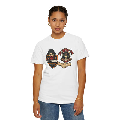 Brotherhood BBQ Humor T-Shirt, Unisex Casual Tee, Firefighter Appreciation, Friendship Gift, BBQ Lovers Shirt, Unique Graphic Tee