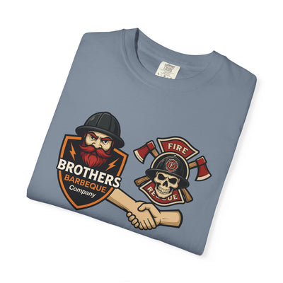 Brotherhood BBQ Humor T-Shirt, Unisex Casual Tee, Firefighter Appreciation, Friendship Gift, BBQ Lovers Shirt, Unique Graphic Tee