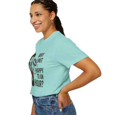 Why limit happy hour to an hour t-shirt, Chic Humor T-Shirt, Funny Shirt, Gift for Her, Casual Wear, Unisex Tee, Celebration Apparel