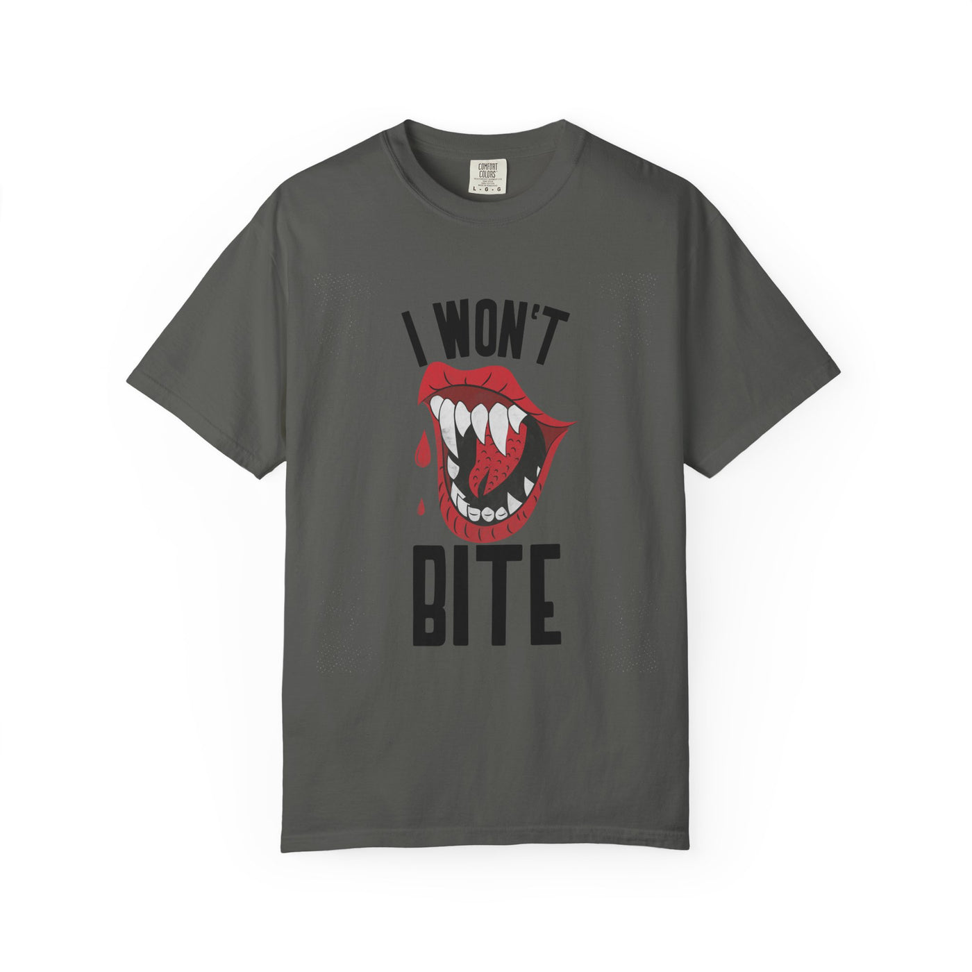 Fun Unisex 'I Won't Bite' T-Shirt for Halloween, Casual Wear, Graphic Tee, Gift for Friends, Statement Shirt