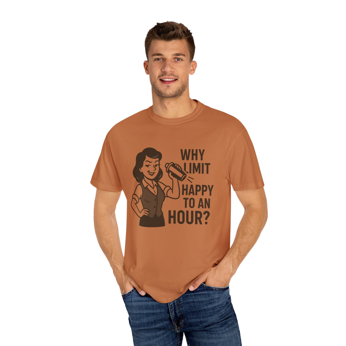 Why limit happy hour to an hour t-shirt, Chic Humor T-Shirt, Funny Shirt, Gift for Her, Casual Wear, Unisex Tee, Celebration Apparel