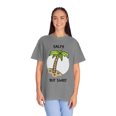 Salty But Sweet T-Shirt, Unisex Garment-Dyed Tee for Beach Lovers, Casual Summer Wear, Gift for Vacation, Ocean Vibes