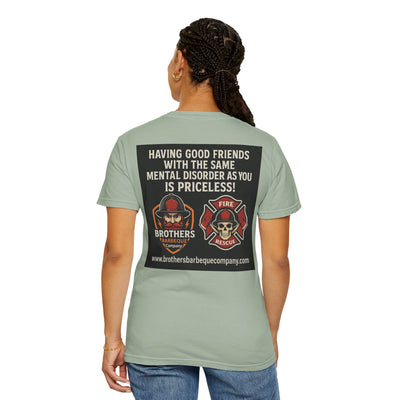 Brotherhood BBQ Humor T-Shirt, Unisex Casual Tee, Firefighter Appreciation, Friendship Gift, BBQ Lovers Shirt, Unique Graphic Tee