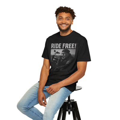 Unisex Motorcycle T-Shirt, Ride Free Tee, Casual Graphic Top, Gifts for Bikers, Brotherhood Apparel, Barbeque Party Shirt