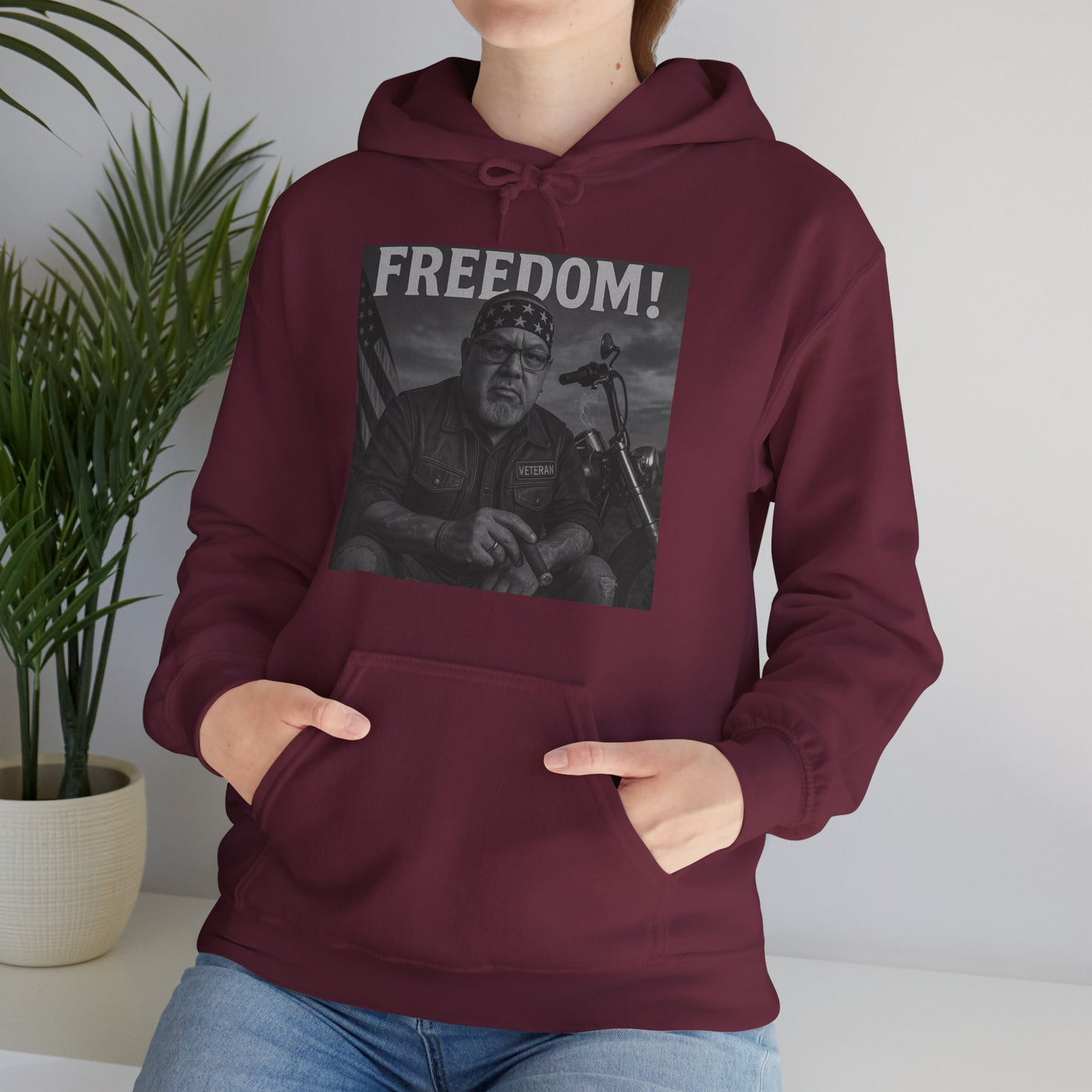 Freedom & Barbeque Unisex Heavy Blend™ Hooded Sweatshirt, Cozy Pullover, Gift for BBQ Lovers, Casual Wear, Freedom Theme, Outdoor Events