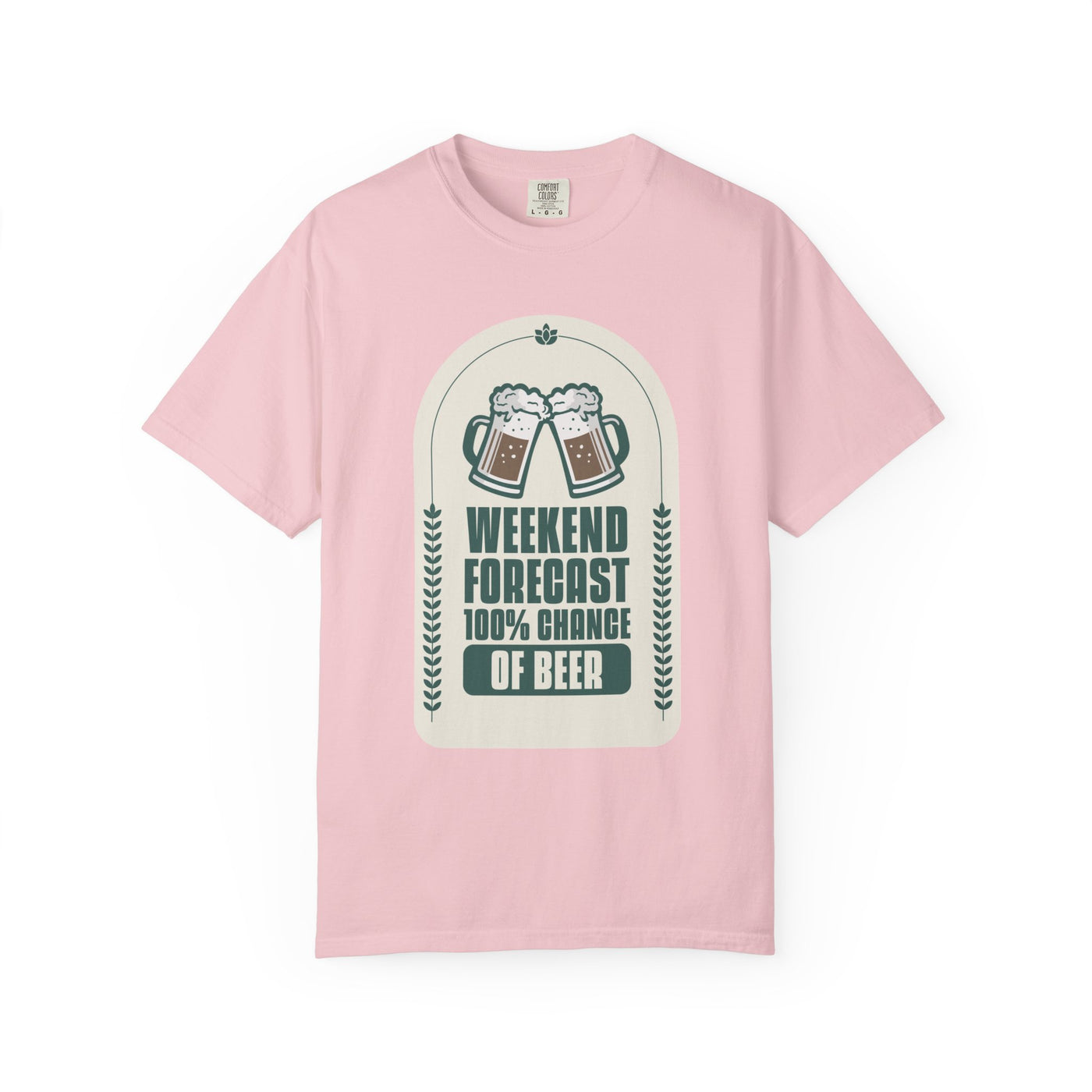 Weekend Forecast Beer T-Shirt | Unisex Garment-Dyed Tee for Beer Lovers, Perfect for Parties, Birthdays, and Casual Wear