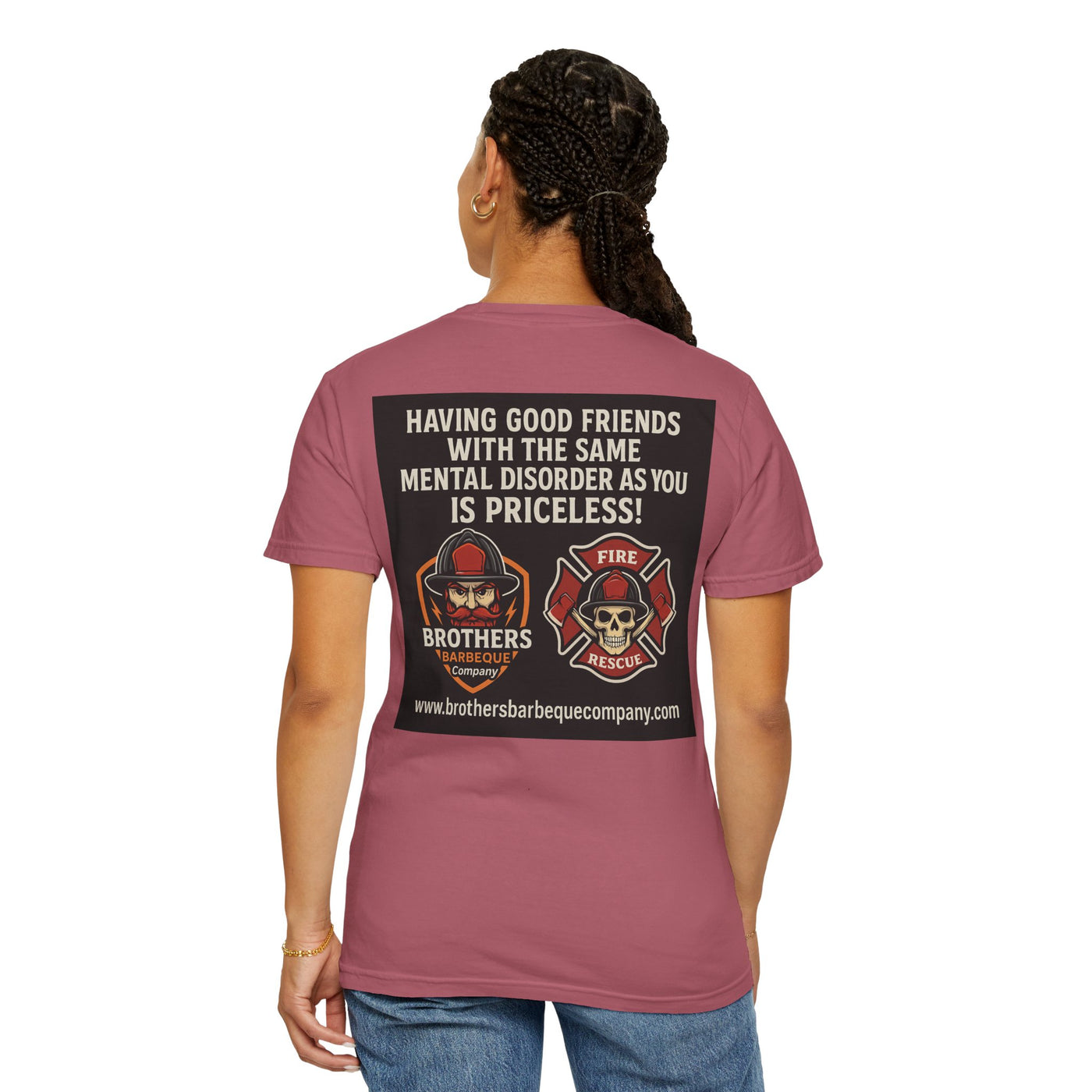 Brotherhood BBQ Humor T-Shirt, Unisex Casual Tee, Firefighter Appreciation, Friendship Gift, BBQ Lovers Shirt, Unique Graphic Tee