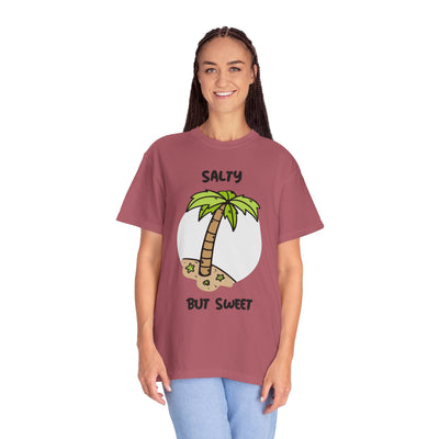 Salty But Sweet T-Shirt, Unisex Garment-Dyed Tee for Beach Lovers, Casual Summer Wear, Gift for Vacation, Ocean Vibes