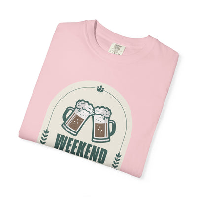 Weekend Forecast Beer T-Shirt | Unisex Garment-Dyed Tee for Beer Lovers, Perfect for Parties, Birthdays, and Casual Wear