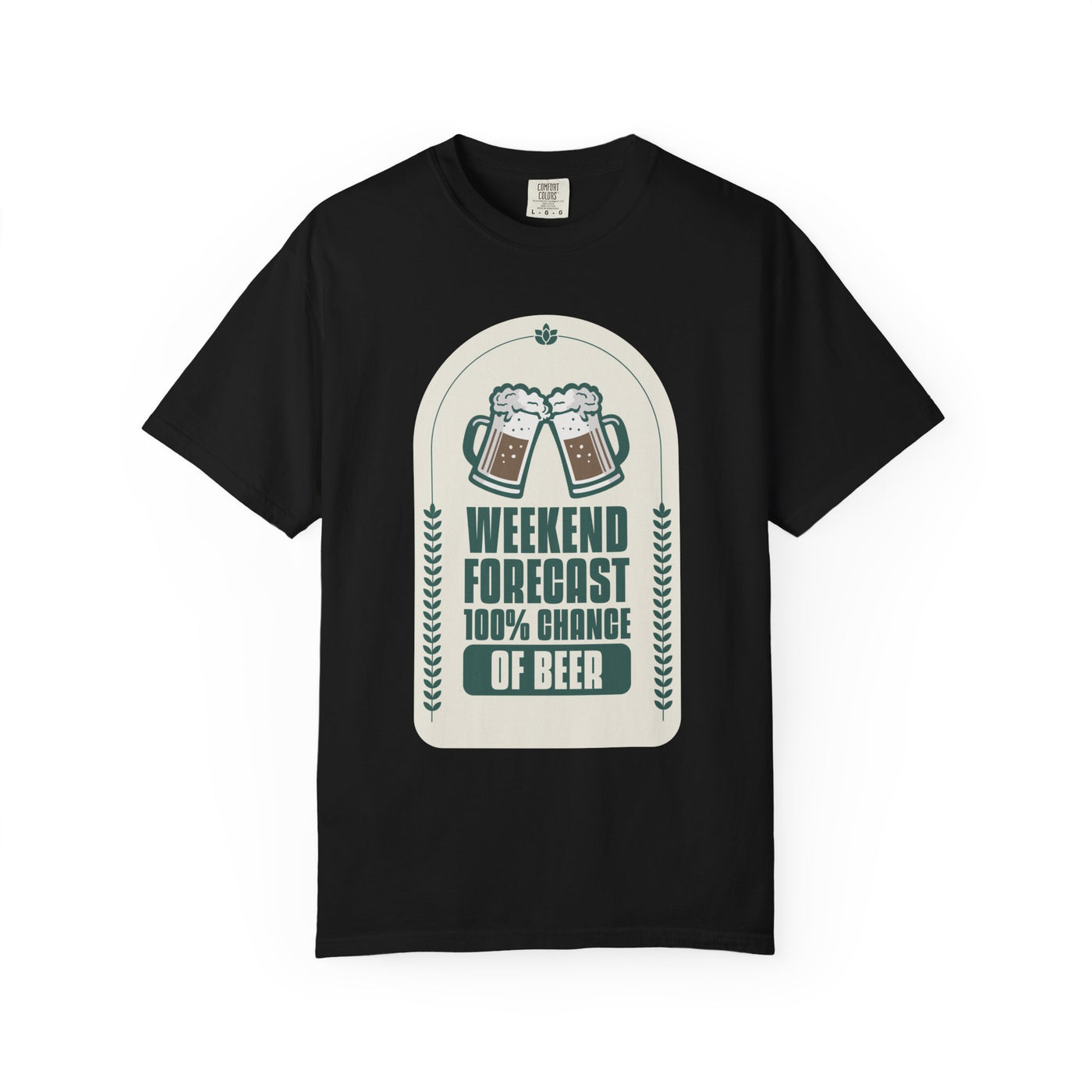 Weekend Forecast Beer T-Shirt | Unisex Garment-Dyed Tee for Beer Lovers, Perfect for Parties, Birthdays, and Casual Wear