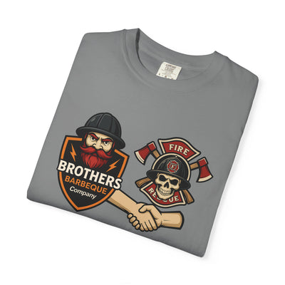 Brotherhood BBQ Humor T-Shirt, Unisex Casual Tee, Firefighter Appreciation, Friendship Gift, BBQ Lovers Shirt, Unique Graphic Tee