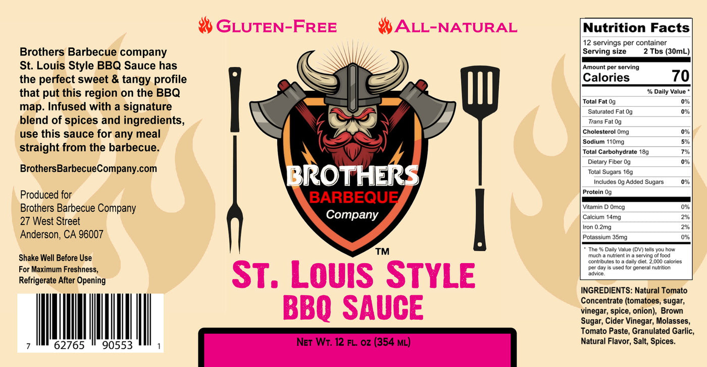 Brothers Barbeque Company's St. Louis style barbecue sauce 12 oz