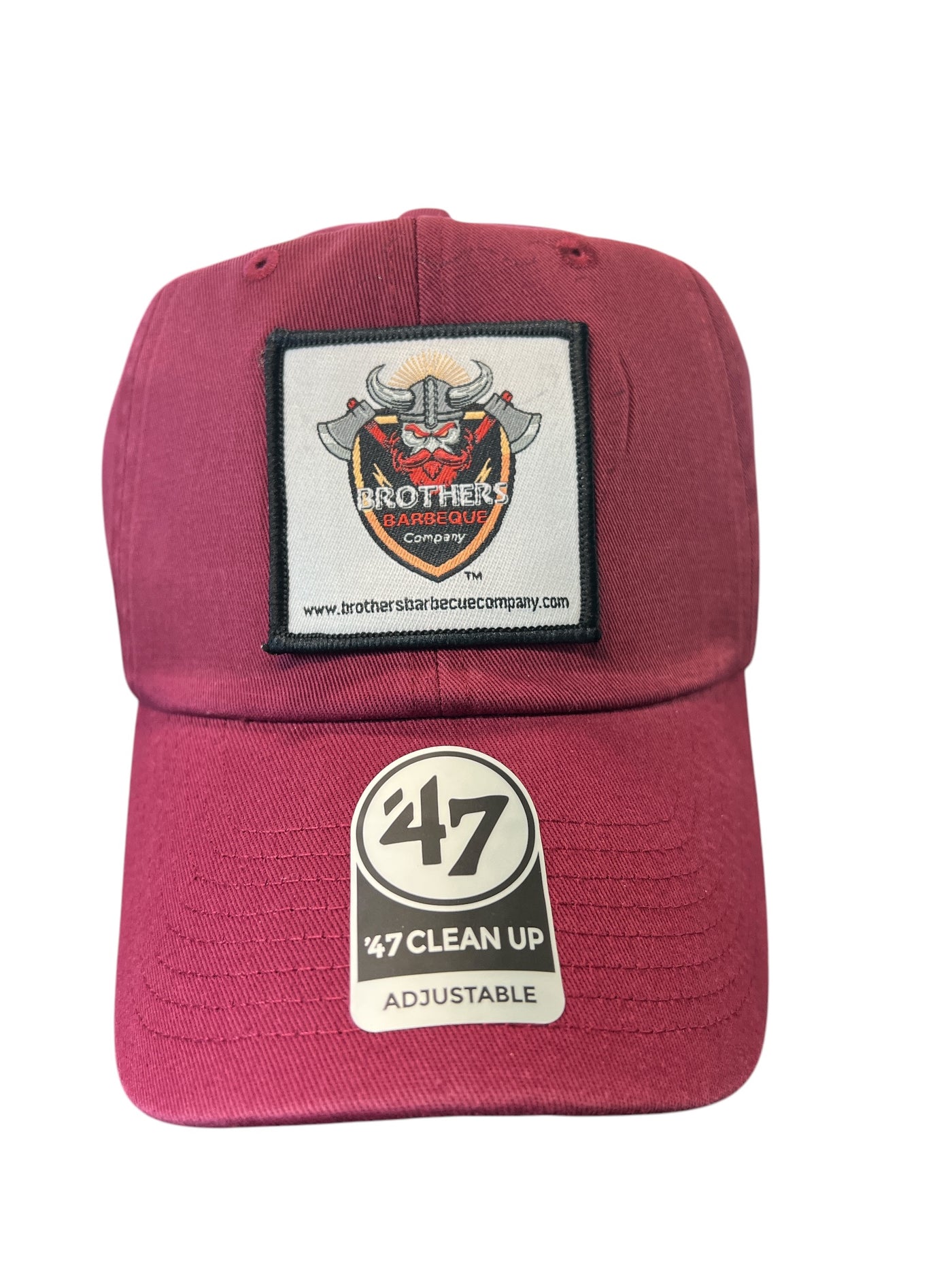 Square logo-47 Brand 4700 Clean Up Cap Dad Hat-Grey, Red & Cardinal